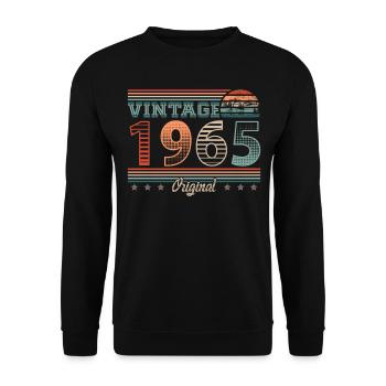 Millésime 1965 Année de naissance 1965 Anniversaire Hommes - Sweat-shirt Unisexe - noir - Devant - Alina (178cm) & Michal (187cm)