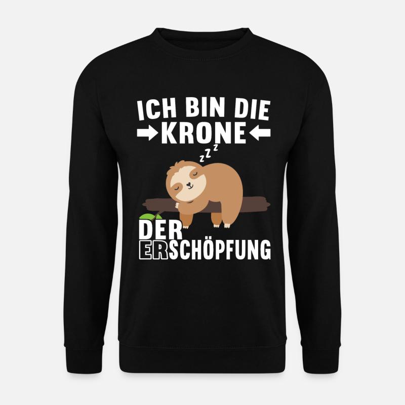 Faultier Spruch Müdigkeit - Unisex Pullover - Schwarz