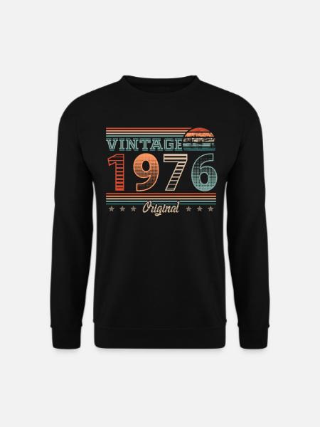 Vintage 1976 Geburtsjahr 1976 Geburtstag Männer - Unisex Pullover - Schwarz