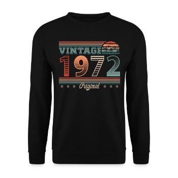 Millésime 1972 Année de naissance 1972 Anniversaire Hommes - Sweat-shirt Unisexe - noir - Devant - Alina (178cm) & Michal (187cm)