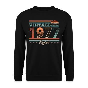 Vintage 1977 Year of birth 1977 Birthday Men - Unisex Sweatshirt - black - Front - Alina (178cm) & Michal (187cm)
