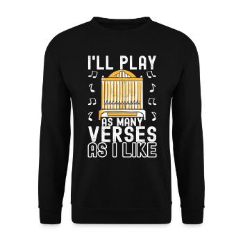 Orgel Organist Orgelspieler - Unisex Pullover - Schwarz - Vorne - Alina (178cm) & Michal (187cm)