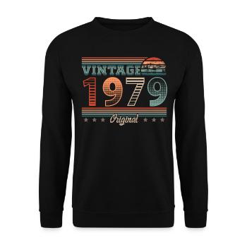 Vintage 1979 Geburtsjahr 1979 Geburtstag Männer - Unisex Pullover - Schwarz - Vorne - Alina (178cm) & Michal (187cm)