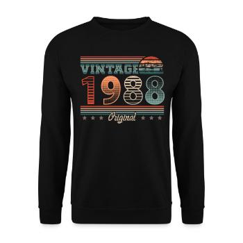Vintage 1988 Year of birth 1988 Birthday Men - Unisex Sweatshirt - black - Front - Alina (178cm) & Michal (187cm)
