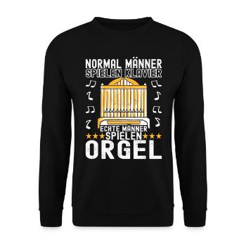 Orgel Organist Orgelspieler - Unisex Pullover - Schwarz - Vorne - Alina (178cm) & Michal (187cm)