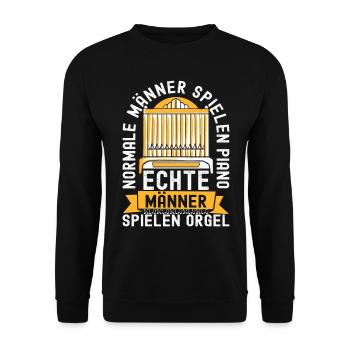 Orgel Organist Orgelspieler - Unisex Pullover - Schwarz - Vorne - Alina (178cm) & Michal (187cm)