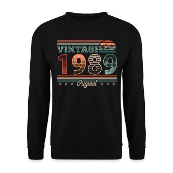 Millésime 1989 Année de naissance 1989 Anniversaire Hommes - Sweat-shirt Unisexe - noir - Devant - Alina (178cm) & Michal (187cm)
