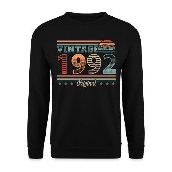 Vintage 1992 Year of birth 1992 Birthday Men - Unisex Sweatshirt - black - Front - Alina (178cm) & Michal (187cm)