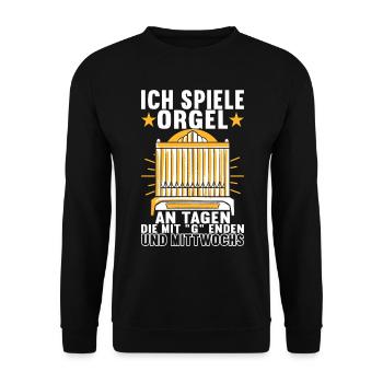 Orgel Organist Orgelspieler - Unisex Pullover - Schwarz - Vorne - Alina (178cm) & Michal (187cm)