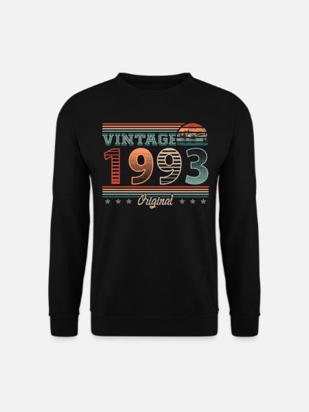 Vintage 1993 Year of birth 1993 Birthday Men - Unisex Sweatshirt - black