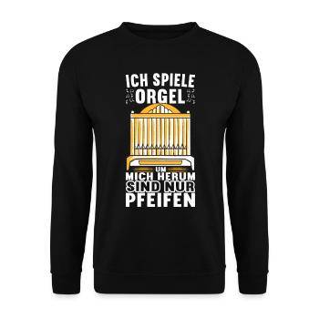 Orgel Organist Orgelspieler - Unisex Pullover - Schwarz - Vorne - Alina (178cm) & Michal (187cm)
