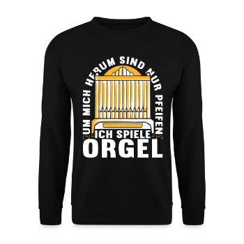 Orgel Organist Orgelspieler - Unisex Pullover - Schwarz - Vorne - Alina (178cm) & Michal (187cm)