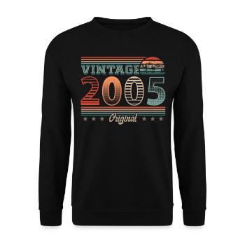Millésime 2005 Année de naissance 2005 Anniversaire Hommes - Sweat-shirt Unisexe - noir - Devant - Alina (178cm) & Michal (187cm)