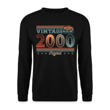 Millésime 2000 Année de naissance 2000 Anniversaire Hommes - Sweat-shirt Unisexe - noir - Devant - Alina (178cm) & Michal (187cm)