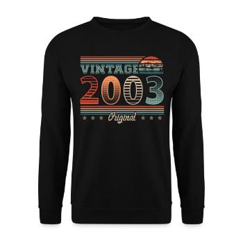 Vintage 2003 Year of birth 2003 Birthday Men - Unisex Sweatshirt - black - Front - Alina (178cm) & Michal (187cm)