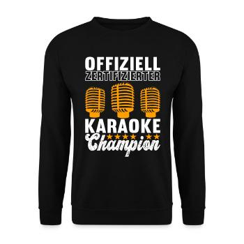 Karaoke Karaokeabend - Unisex Pullover - Schwarz - Vorne - Alina (178cm) & Michal (187cm)
