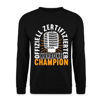 Karaoke Karaokeabend - Unisex Pullover - Schwarz - Vorne - Alina (178cm) & Michal (187cm)