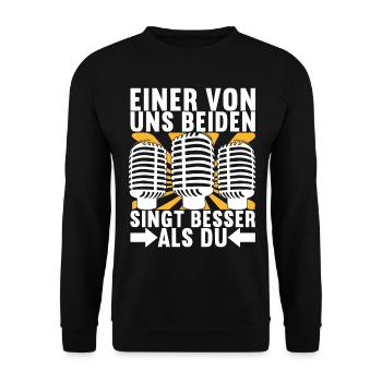 Karaoke Karaokeabend - Unisex Pullover - Schwarz - Vorne - Alina (178cm) & Michal (187cm)