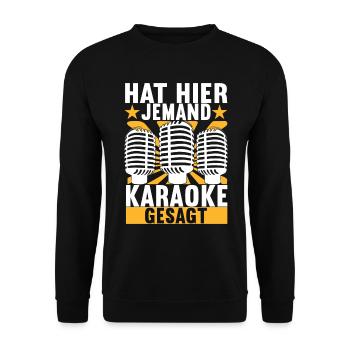 Karaoke Karaokeabend - Unisex Pullover - Schwarz - Vorne - Alina (178cm) & Michal (187cm)