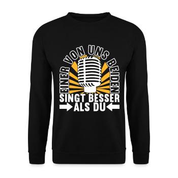 Karaoke Karaokeabend - Unisex Pullover - Schwarz - Vorne - Alina (178cm) & Michal (187cm)
