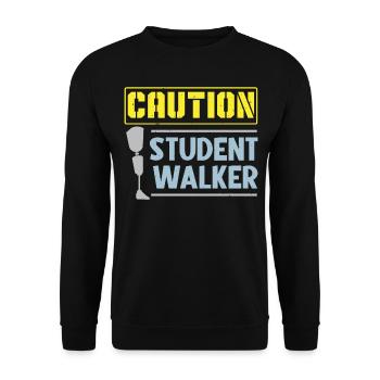 Vorsicht Student Walker Amputierter Amputierter Ch - Unisex Pullover - Schwarz - Vorne - Alina (178cm) & Michal (187cm)