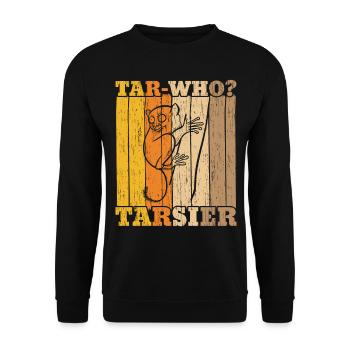 Tar-Who Tarsier Animal sauvage Tarsier Whisperer - Sweat-shirt Unisexe - noir - Devant - Alina (178cm) & Michal (187cm)