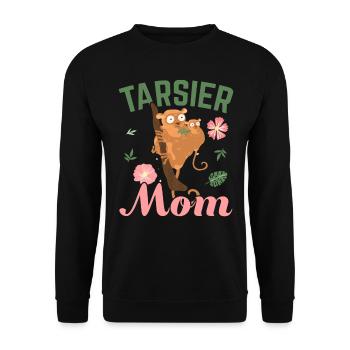 Tarsier Mama Tier Tarsierflüsterer Muttertag - Unisex Pullover - Schwarz - Vorne - Alina (178cm) & Michal (187cm)