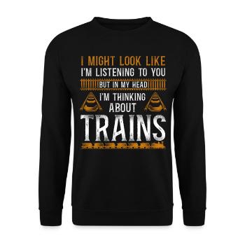 Conducteur de train à vapeur Trainspotting - Sweat-shirt Unisexe - noir - Devant - Alina (178cm) & Michal (187cm)