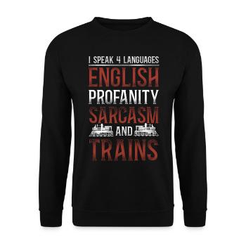 Steam Train Driver Trainspotting - Unisex Sweatshirt - black - Front - Alina (178cm) & Michal (187cm)