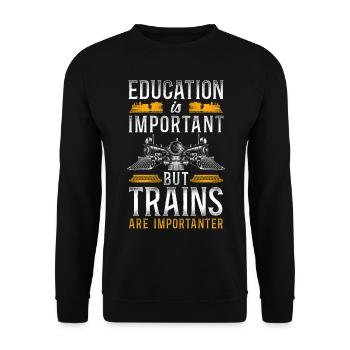 Steam Train Driver Trainspotting - Unisex Sweatshirt - black - Front - Alina (178cm) & Michal (187cm)