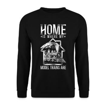 Steam Train Driver Trainspotting - Unisex Sweatshirt - black - Front - Alina (178cm) & Michal (187cm)