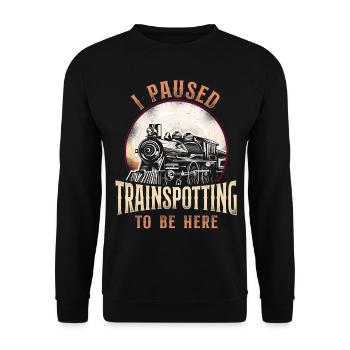 Conducteur de train à vapeur Trainspotting - Sweat-shirt Unisexe - noir - Devant - Alina (178cm) & Michal (187cm)