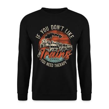 Steam Train Driver Trainspotting - Unisex Pullover - Schwarz - Vorne - Alina (178cm) & Michal (187cm)