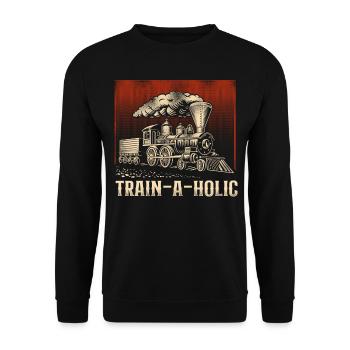 Steam Train Driver Trainspotting - Unisex Pullover - Schwarz - Vorne - Alina (178cm) & Michal (187cm)