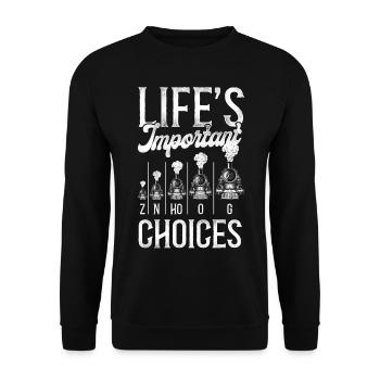 Steam Train Driver Trainspotting - Unisex Sweatshirt - black - Front - Alina (178cm) & Michal (187cm)