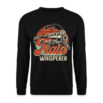 Steam Train Driver Trainspotting - Unisex Pullover - Schwarz - Vorne - Alina (178cm) & Michal (187cm)