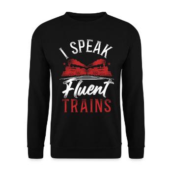 Steam Train Driver Trainspotting - Unisex Pullover - Schwarz - Vorne - Alina (178cm) & Michal (187cm)