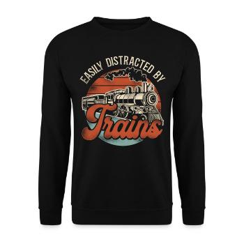 Steam Train Driver Trainspotting - Unisex Pullover - Schwarz - Vorne - Alina (178cm) & Michal (187cm)