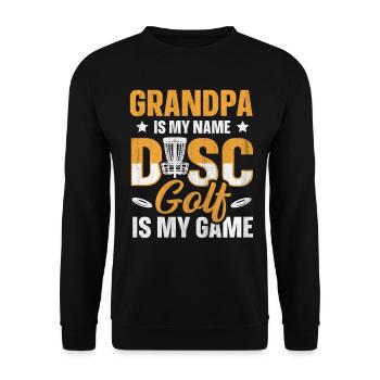 Grand-père est mon nom Disc Golf est mon jeu pour grand-père - Sweat-shirt Unisexe - noir - Devant - Alina (178cm) & Michal (187cm)