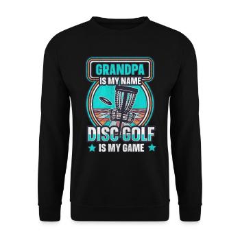 Grand-père est mon nom Disc Golf est mon jeu pour grand-père - Sweat-shirt Unisexe - noir - Devant - Alina (178cm) & Michal (187cm)
