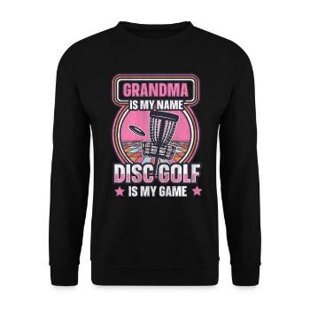 Grand-mère est mon nom Disc Golf est mon jeu pour grand-mère - Sweat-shirt Unisexe - noir - Devant - Alina (178cm) & Michal (187cm)