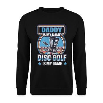 Papa est mon nom Disc Golf est mon jeu pour papa - Sweat-shirt Unisexe - noir - Devant - Alina (178cm) & Michal (187cm)