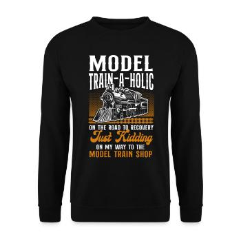 Conducteur de train à vapeur Trainspotting - Sweat-shirt Unisexe - noir - Devant - Alina (178cm) & Michal (187cm)