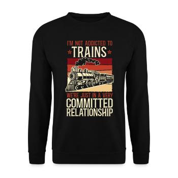 Steam Train Driver Trainspotting - Unisex Pullover - Schwarz - Vorne - Alina (178cm) & Michal (187cm)