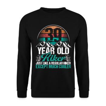 39 Birthday Hiking Mountains 39 Year Old Hiker - Unisex Pullover - Schwarz - Vorne - Alina (178cm) & Michal (187cm)