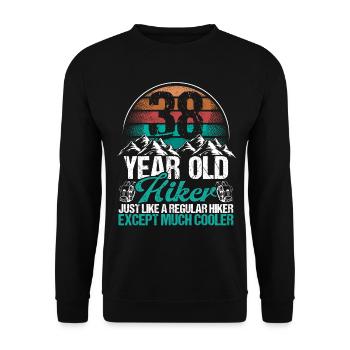 38 Birthday Hiking Mountains 38 Year Old Hiker - Unisex Pullover - Schwarz - Vorne - Alina (178cm) & Michal (187cm)