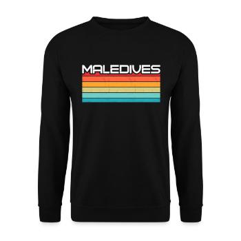 Vintage Malediven Urlaub Reise Malediven - Unisex Pullover - Schwarz - Vorne - Alina (178cm) & Michal (187cm)
