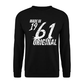 Fait En 1961 Année de naissance 1961 Anniversaire Femmes - Sweat-shirt Unisexe - noir - Devant - Alina (178cm) & Michal (187cm)