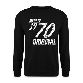 Made In 1970 Geburtsjahr 1970 Geburtstag Damen - Unisex Pullover - Schwarz - Vorne - Alina (178cm) & Michal (187cm)