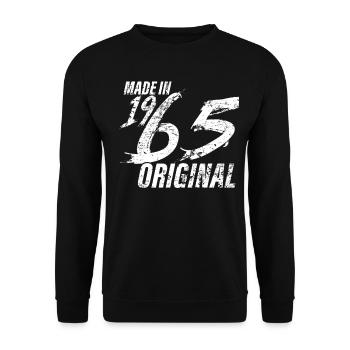 Fait En 1965 Année de naissance 1965 Anniversaire Femmes - Sweat-shirt Unisexe - noir - Devant - Alina (178cm) & Michal (187cm)